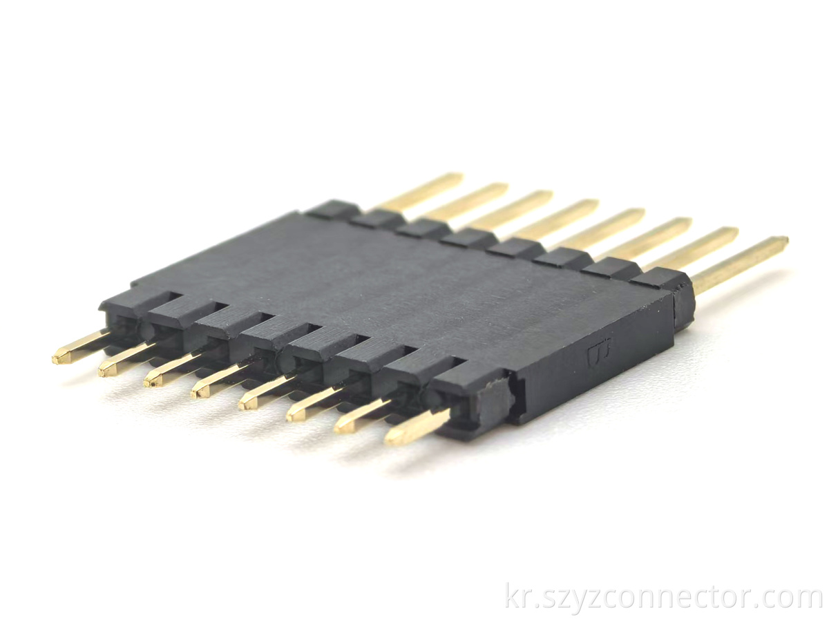 2.54mm Pitch Pin Header Connector Single Row Straight SQ0.64mm H15.5mm 1*8P